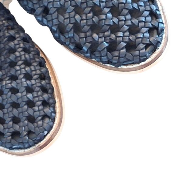 Free People sz 8 Black Leather Mirage Mule Flats Braided Sandal EU 38 Boho Comfy - Picture 3 of 16